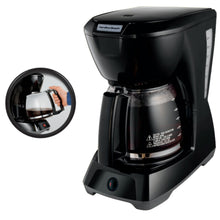 Cargar imagen en el visor de la galería, Cafetera de 12 tazas - negra con jarra de vidrio