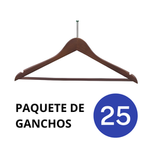 Cargar imagen en el visor de la galería, Ganchos Hoteleros de Madera para Ropa Color Caoba