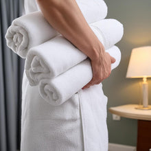 Cargar imagen en el visor de la galería, Toalla De Baño 100% Algodón Suave, Blanca EQUIPAMIENTO HOTELERO
