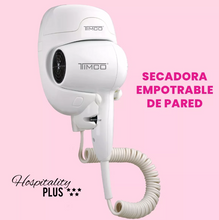 Cargar imagen en el visor de la galería, Secadora De Cabello Timco® Hotelera Para Pared Empotrable Ideal Para Hotel Hs-1600 Color Blanco