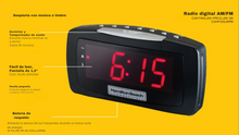 Cargar imagen en el visor de la galería, Radio reloj con pantalla de lectura fácil