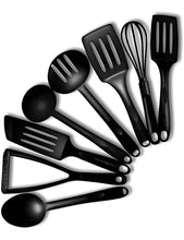 Cargar imagen en el visor de la galería, Set de 8 Utensilios de Cocina T-Fal Bienvenue – Negro Antiadherente