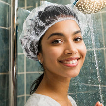 Cargar imagen en el visor de la galería, 100 kits Gorro De Baño Ducha Hotelera Plástico/amenidades Para Hotel/Airbnb Kit de viaje. Regina Spa Therapy