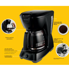 Cargar imagen en el visor de la galería, Cafetera de 12 tazas - negra con jarra de vidrio