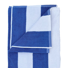 Cargar imagen en el visor de la galería, Toalla de Alberca Listada Azul Con Blanco 100% Algodón, 200 x 100 cm, 8 piezas