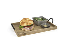 Cargar imagen en el visor de la galería, Front of the House FOH | Charola de madera rústica Asheville 13" x 9" color Cidra 4 piezas