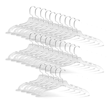 Cargar imagen en el visor de la galería, Ganchos De Plástico Sencillos Para Ropa, Corte Cristal Transparente - 30 piezas