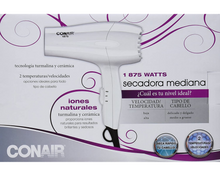 Cargar imagen en el visor de la galería, Secadora de cabello Conair 303ES blanca 120V