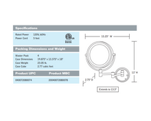 Cargar imagen en el visor de la galería, Espejo De Montaje En Pared Luz Led Doble Cara Cromado Conair