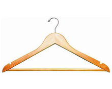 Cargar imagen en el visor de la galería, Gancho De Madera Para Ropa, Color Natural, 25 Piezas