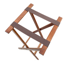 Cargar imagen en el visor de la galería, Tijera Porta Charola De Madera Csl Color Nuez Con Cintas Café