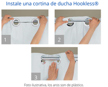 Cargar imagen en el visor de la galería, Cortina Para Baño Hookless Anillos Flexibles Hotel Beige