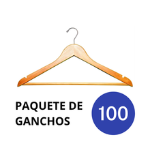 Cargar imagen en el visor de la galería, Ganchos Hoteleros de Madera para Ropa Color Natural
