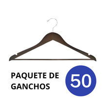 Cargar imagen en el visor de la galería, Ganchos Hoteleros de Madera para Ropa Color Caoba
