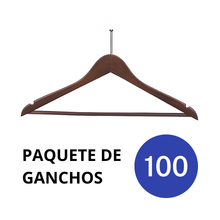 Cargar imagen en el visor de la galería, Ganchos Hoteleros de Madera para Ropa Color Caoba
