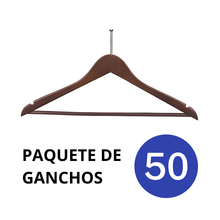 Cargar imagen en el visor de la galería, Ganchos Hoteleros de Madera para Ropa Color Caoba
