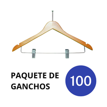 Cargar imagen en el visor de la galería, Ganchos Hoteleros de Madera para Ropa Color Natural
