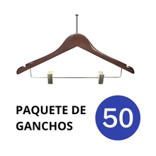 Cargar imagen en el visor de la galería, Ganchos Hoteleros de Madera para Ropa Color Caoba
