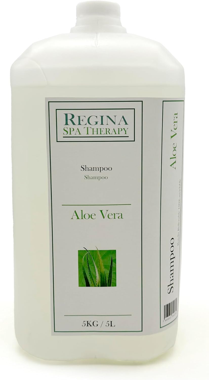 Regina Spa Therapy-Shampoo hotelero hecho a base de esencias de Aloe Vera. / 5 litros Suavidad Aromática: Shampoo- Champú Pura Vitalidad de Aloe Vera para Cabello Saludable.