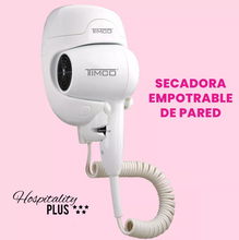 Cargar imagen en el visor de la galería, Secadora De Cabello Timco® Hotelera Para Pared Empotrable Ideal Para Hotel Hs-1600 Color Blanco
