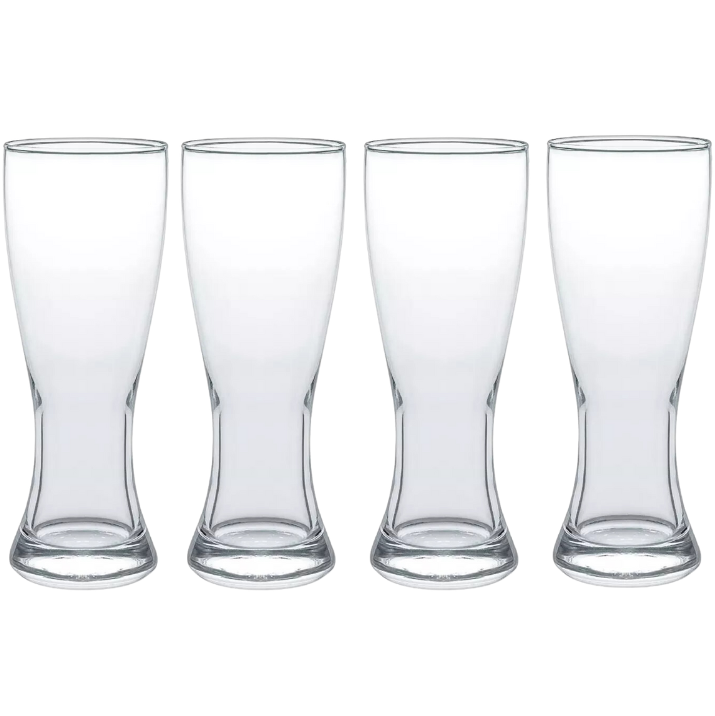 4 Vasos de Vidrio Cerveza Copa Cervecera Tarro Crisa 591 ml