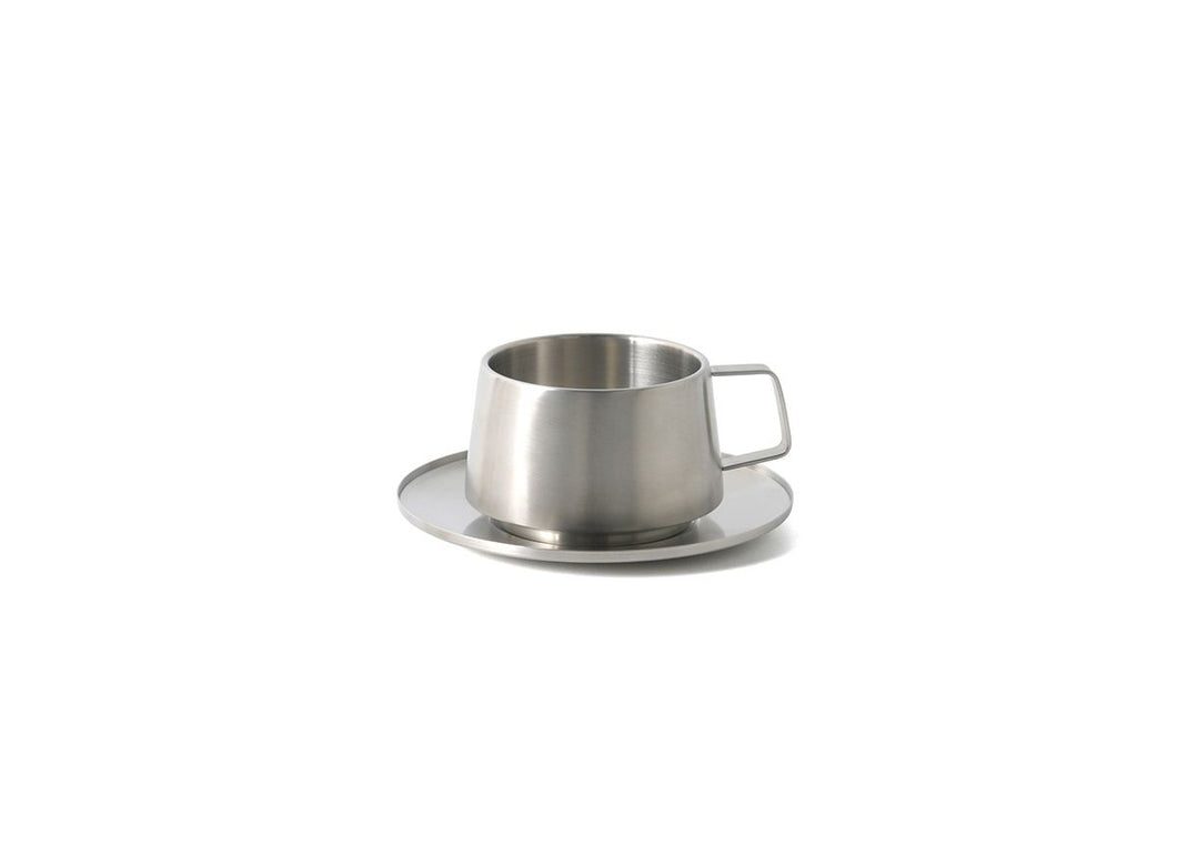 Front of the House FOH | Taza cepillada de acero inoxidable 11 oz color Plata (12 Piezas)