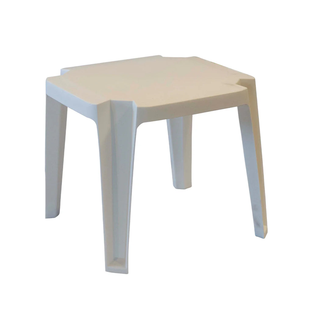 Mesa para Exteriores Miami Color Blanco 17x17 Pulgadas Mesita Auxiliar